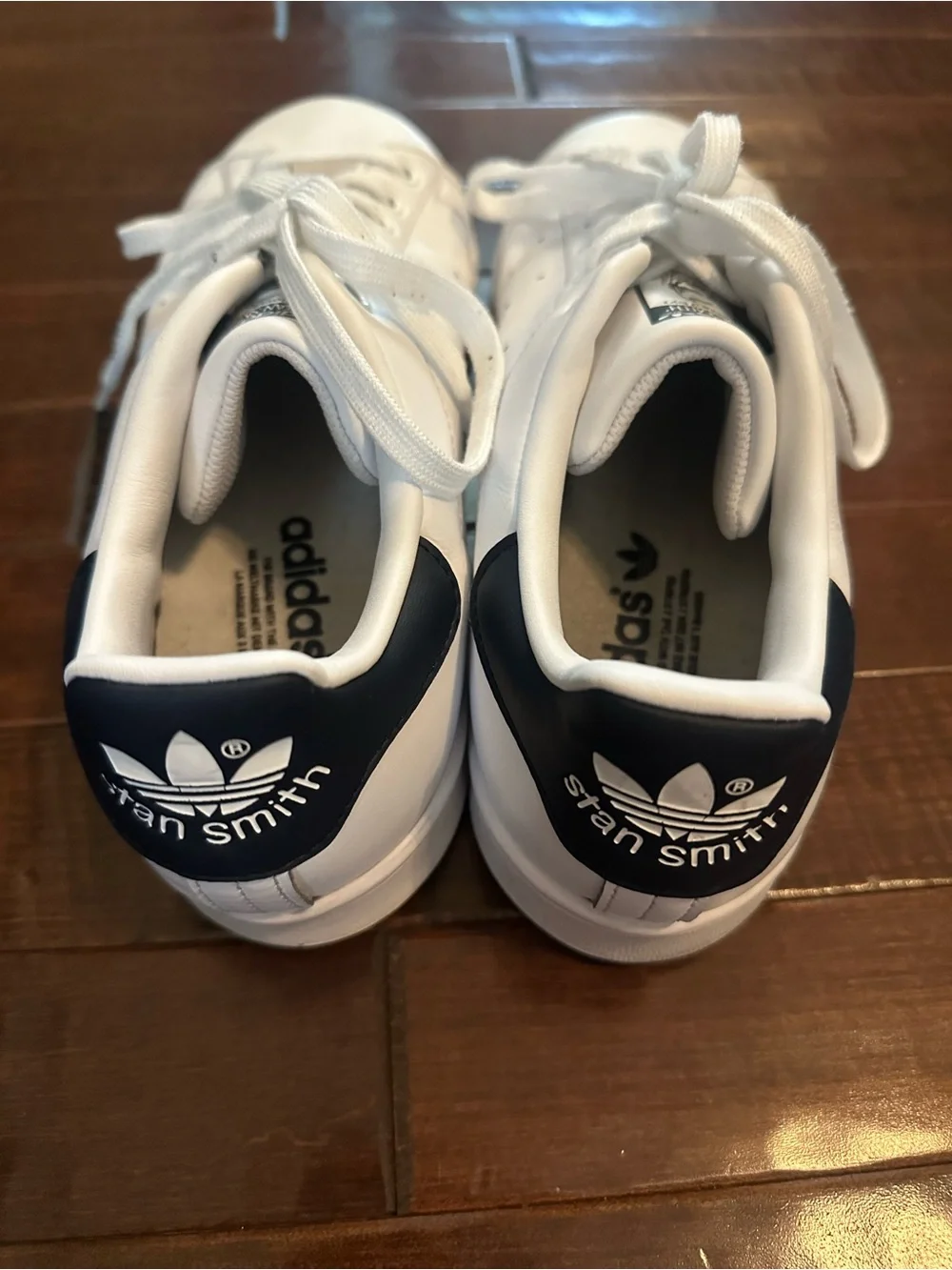 Mens adidas Stan Smith Athletic Shoe - Core White / Core White / Dark Blue